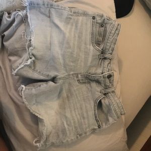 Gray denim shorts